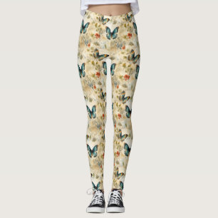 Vintage Schmetterlinge und Blume (11) Leggings