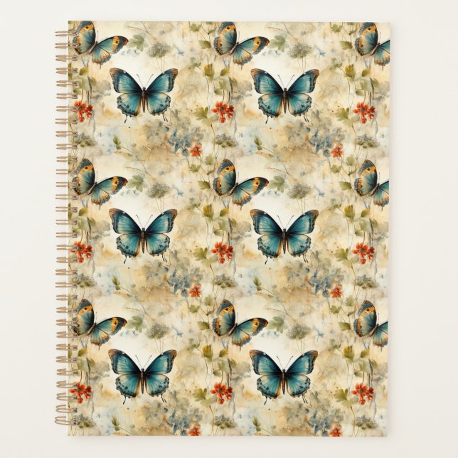 Vintage Schmetterlinge und Blume (11) Planer (Vorderseite)