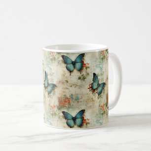 Vintage Schmetterlinge und Blume (12) Kaffeetasse