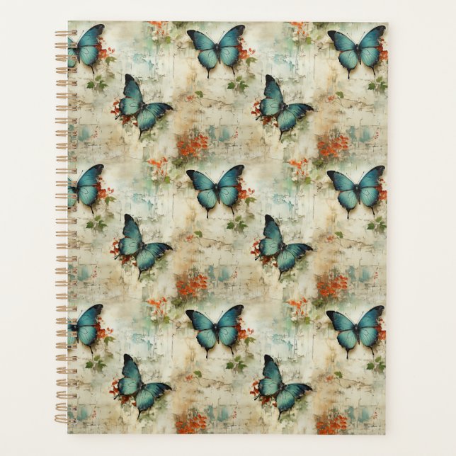 Vintage Schmetterlinge und Blume (12) Planer (Vorderseite)