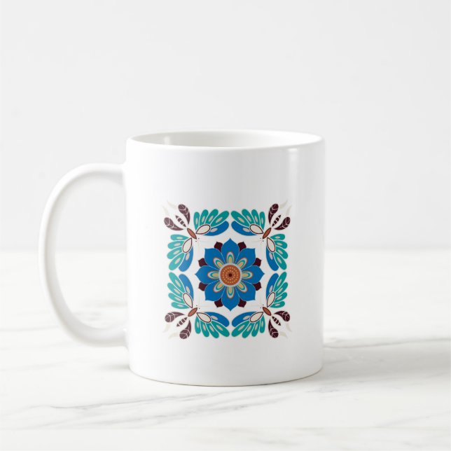 Vintage Schmetterlinge und Rosette Kaffeetasse (Links)
