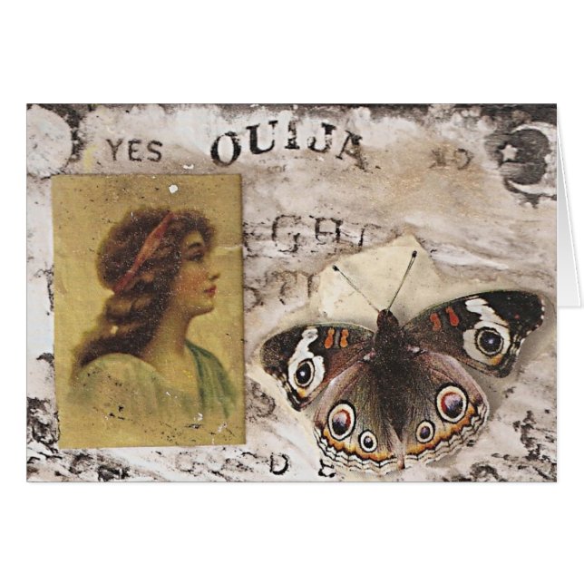 Vintage Schmetterlings-Dame Collage (Vorderseite (Horizontal))