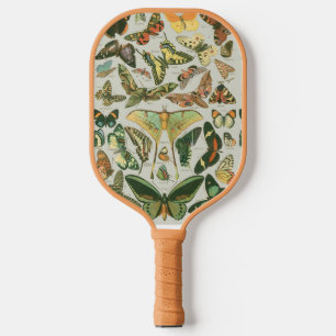 Vintage Schmetterlings-Motten-Musterdruck Pickleball Schläger