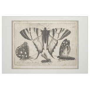 Vintage Schmetterlings-Wespe-Insekten-Tapisserie Stoff