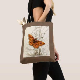 Vintage Schmetterlingsdarstellung, orange und schw
