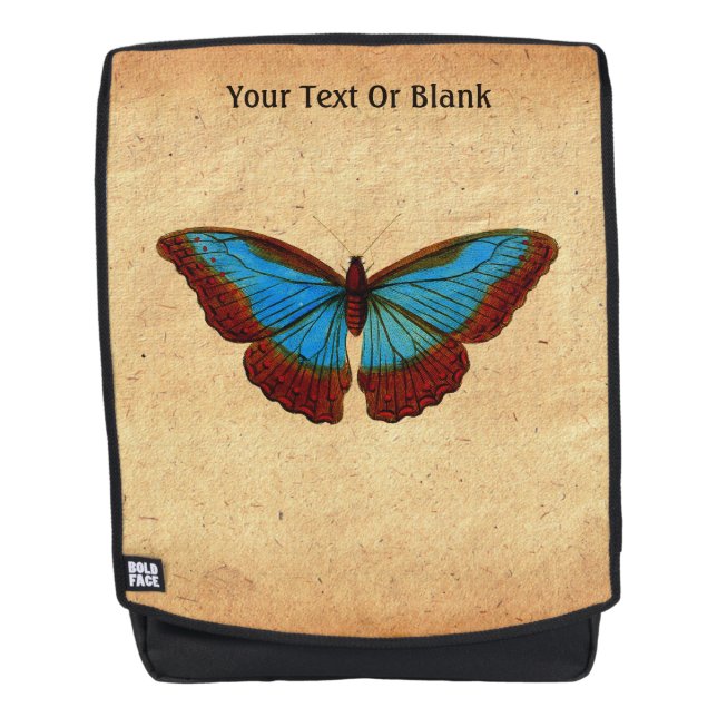 Vintage Schmetterlingsdarstellung Rucksack (Vorderseite)