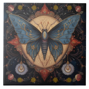 Vintage Schmetterlingsdekoration Fliese