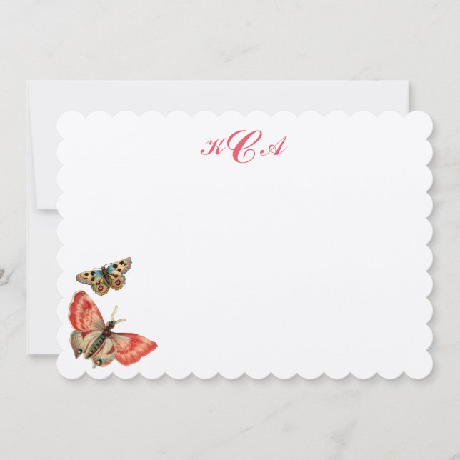 Vintage Schmetterlingsflasche Einladung (Vorderseite)