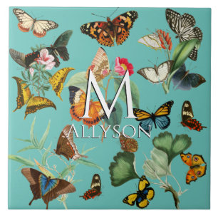 Vintage Schmetterlingskunst, Viele Kinds auf Aquam Fliese