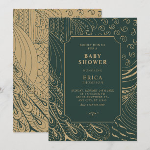 Vintage-Schmuckkunst-Babyparty Einladung