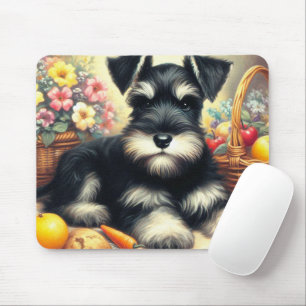 Vintage Schnauzer-Malerei Mousepad