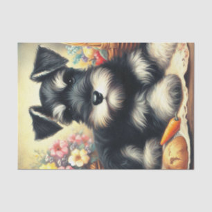 Vintage Schnauzer-Malerei Seidenpapier