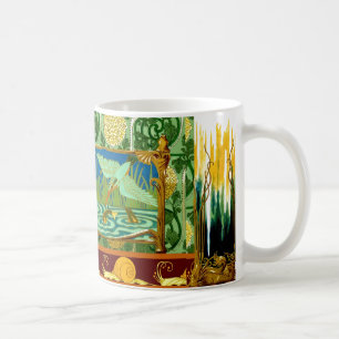 Vintage Schnecke-Vogel-Fliesen-Entwurfs-Kunst Tasse