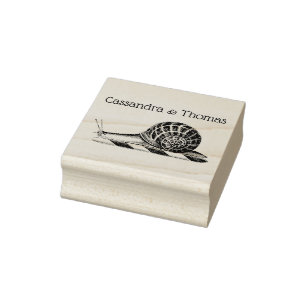 Vintage-Schnecken-Zeichnungsname Gummistempel