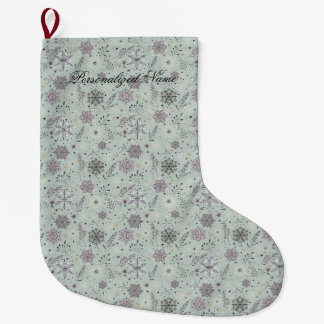 Vintage Schnee Großer Weihnachtsstrumpf