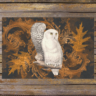 Vintage Schneeaugen auf Orange Damask Halloween Seidenpapier