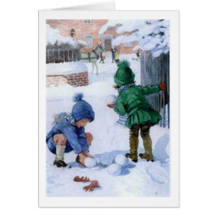 Vintage - Schneeballschlacht,