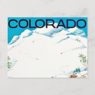 Vintage schneebedeckte Berge Colorado Reisepos Postkarte