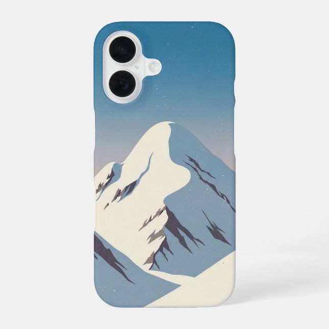 Vintage Schneeberge iPhone 16 Hülle (Rückseite)