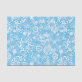 Vintage Schneeflocken auf Blauem Grund Seidenpapier
