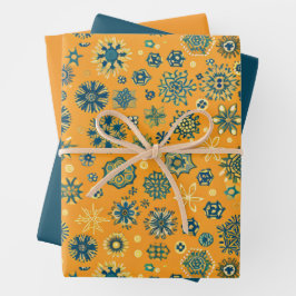 Vintage Schneeflocken Geschenkpapier Set
