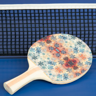 Vintage-Schneeflocken-Muster - Ping-Pong-Schläger Tischtennis Schläger