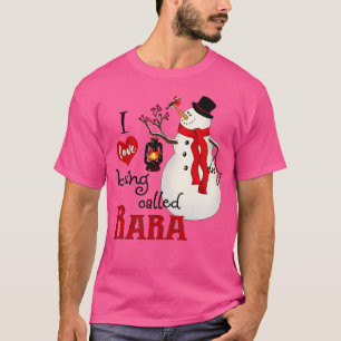 Vintage Schneeflocken Schneemann I Liebe genannt R T-Shirt