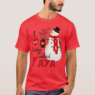 Vintage-Schneeflocken-Schneemann Ich liebe es, Yay T-Shirt