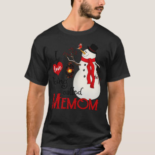 Vintage Schneeflocken Snowman I Liebe genannt Mem T-Shirt