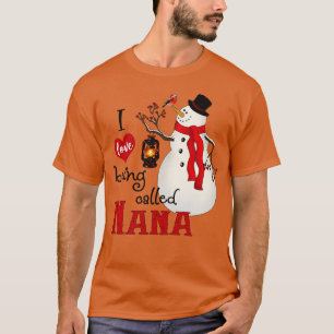 Vintage Schneeflocken Snowman I Liebe Nan genannt T-Shirt