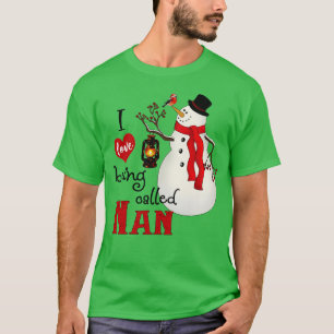 Vintage Schneeflocken Snowman I Liebe Nan genannt T-Shirt