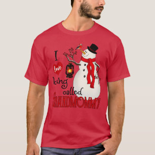 Vintage Schneeflocken Snowman I Liebe wird Gra gen T-Shirt