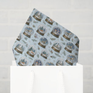 Vintage-Schneekugel Winter Wonderland Weihnachten Seidenpapier