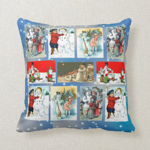 Vintage-Schneemann-Bilder Kissen
