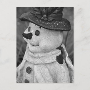 Vintage Schneemann, Blasform S/W Foto Feiertag Postkarte