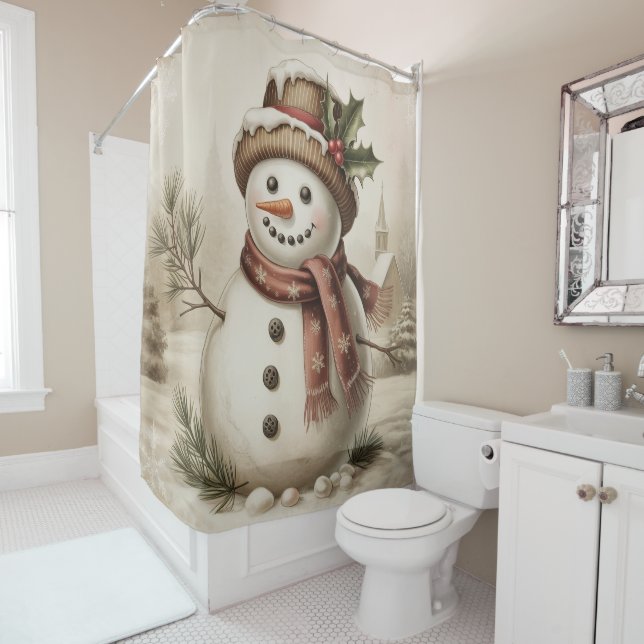 Vintage Schneemann Duschvorhang (Beispiel)