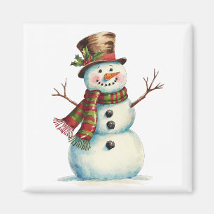 Vintage Schneemann Magnet