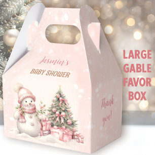 Vintage Schneemann Weihnachten Mädchen Baby Shower Geschenkschachtel