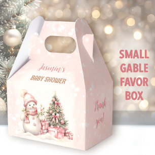 Vintage Schneemann Weihnachten Mädchen Baby Shower Geschenkschachtel