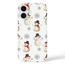 Vintage-Schneemann-Weihnachts-Schneeflocken-iPhone