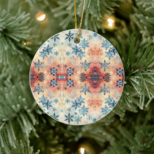 Vintage-Schneemuster - Keramik-Ornament Keramik Ornament