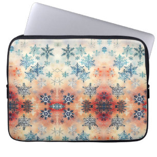 Vintage-Schneemuster - Laptop-Hülle Laptopschutzhülle