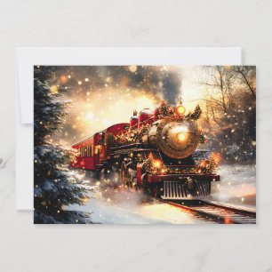 Vintage Schneenacht Weihnachtszug Express Ankündigung