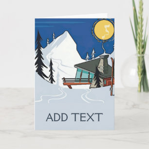 Vintage-Schneepaar, Text hinzufügen, Karte