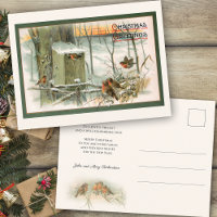 Vintage Schneerobben mit Weihnachtsgrüße