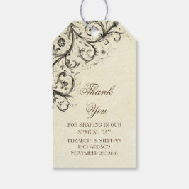 Vintage Schnörkel Hochzeit Danke Geschenkanhänger