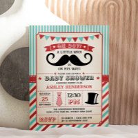 Vintage-Schnurrbart-Junge-Baby-Party