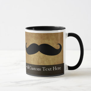 Vintage Schnurrbart mit individuellem Text Tasse