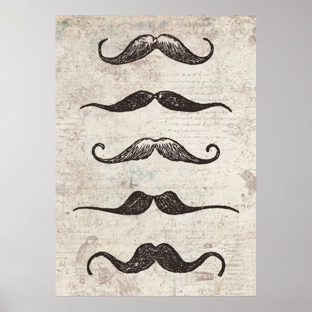 Vintage Schnurrbart Poster (Vorne)
