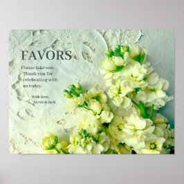 Vintage Schnürsenkel mit weißem Lilaktzeichen Poster